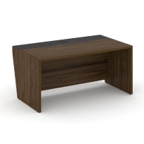 Стол руководителя прямой без тумбы Corner (Корнер) COR.SR-16 Каштан Тоскана/Черный 1600×900×750