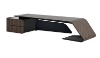 Стол для руководителя левый с передней панелью Bugatti BJD-2609W-L 2,66 м / Эбеновое дерево M-EB-02C BJD-2609W-L