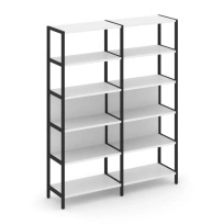 Двухсекционный стеллаж пятиярусный Shelf System SN.STM-521 Вяз Благородный/Металл Черный 1590×400×1980