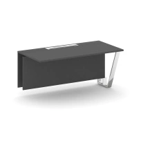 Сектор переговорного стола проходной Steel Meet MD-PR.B.SPPO-16 / Тиквуд Светлый – Нержавеющая Сталь – Хром / 1600×800×750