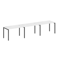Metal System Quattro Р. ст. на 3 раб. места на П-образном м/к 40БП.СМ-3.2 Акация/Антрацит металл 3600*720*750