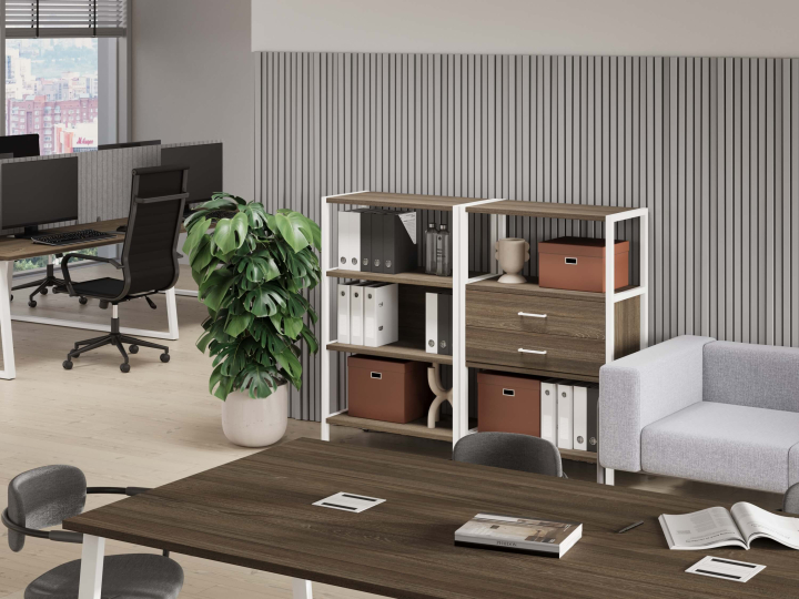 Мебель для персонала Shelf System цвет Вяз Благородный / Металл Белый