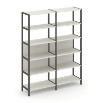 Двухсекционный стеллаж пятиярусный Shelf System SN.STM-521 Вяз Благородный/Металл Антрацит 1590×400×1980