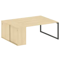 Metal System Quattro Р. ст. с шкафом-купе на О-образном м/к 40БО.РС-СШК-1.4 Т Акация/Антрацит металл 2010*1475*750