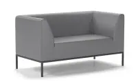 Двухместный диван Ультра 2.0 Euroforma / Экокожа Euroline / Черный / 1420×720×750