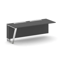 Сектор переговорного стола завершающий левый Steel Meet MD-PR.B.SPZO-20(L) / Тиквуд Светлый – Нержавеющая Сталь – Хром / 2000×800×750