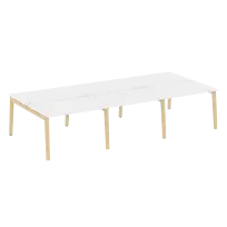 Onix Wood Рабочая станция OW.D.RS-6.2.8 Белый бриллиант/Дуб светлый/Белый металл 3540*1635*750