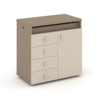 Estetica Набор №2. Тумба одиночная+топ ES.NB.1T-2 Латте/Тиквуд тёмный 750×410×750
