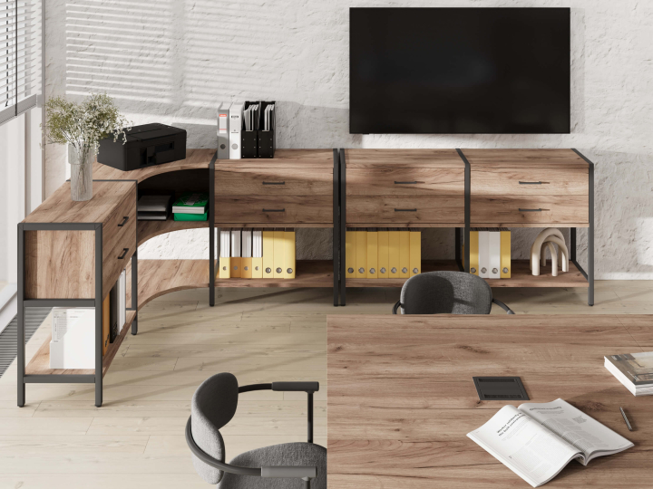 Мебель для персонала Shelf System цвет Дуб Табак / Металл Антрацит