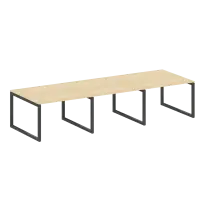 Metal System Quattro Перег. стол (3 столешницы) на О-оразном м/к 50БО.ПРГ-3.2 Акация/Антрацит металл 3600*1235*750