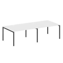 Metal System Quattro Перег. стол (2 столешницы) на П-образном м/к 40БП.ПРГ-2.3 Акация/Антрацит металл 2800*1235*750