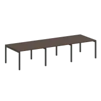 Metal System Quattro Перег. стол (3 столешницы) на П-оразном м/к 50БП.ПРГ-3.2 Акация/Антрацит металл 3600*1235*750
