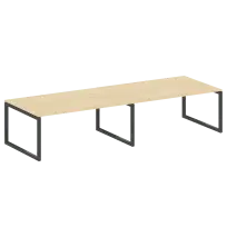 Metal System Quattro Перег. стол (2 столешницы) на О-образном м/к 50БО.ПРГ-2.5 Акация/Антрацит металл 3600*1235*750
