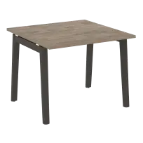 Onix Wood Стол переговорный (1 столешница) OW.PRG-1.1 Белый бриллиант/Дуб светлый/Белый металл 980×980×750