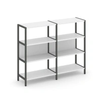 Двухсекционный стеллаж трехъярусный Shelf System SN.STM-321 Тиквуд Светлый/Металл Антрацит 1590×400×1246