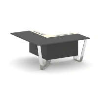 Проходной угловой модуль левый Steel Meet MM-PR.B.SPPOU-16(L) / Тиквуд Светлый – Графит Глянец – Нержавеющая Сталь – Хром / 1600×1600×750