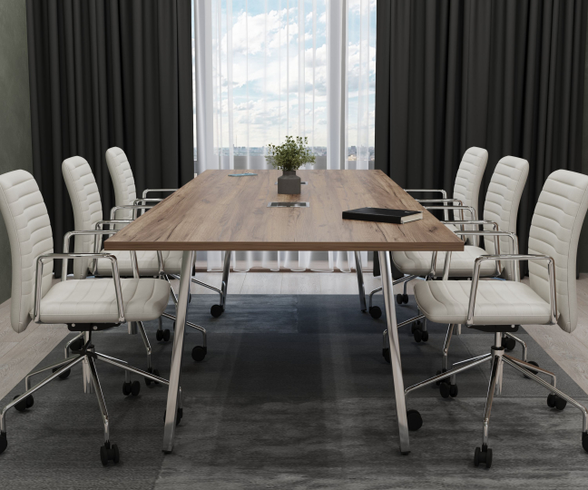 Столы для переговоров Style Project Direct Lux цвет Дуб Табак – Нержавеющая Сталь