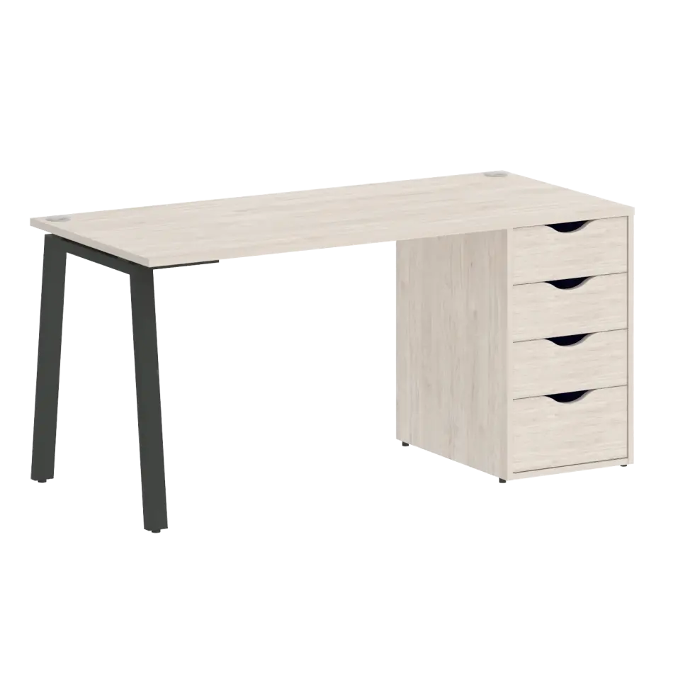 Home Office Стол офисный VR.SP-3-158.4.A Денвер светлый/Антрацит металл 1580×720×750