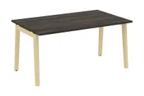Onix Wood Стол переговорный (1 столешница) OW.PRG-1.4 Белый бриллиант/Дуб светлый/Белый металл 1580×980×750