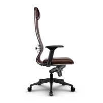 Кресло для руководителя Метта L 1m 36/4D_17840_Сетка X2 - Коричневый_Кожа перфорированная NewLeather - Темно-коричневый