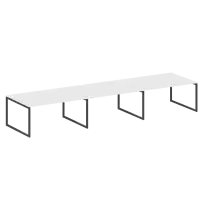 Metal System Quattro Перег. стол (3 столешницы) на О-оразном м/к 40БО.ПРГ-3.4 Акация/Антрацит металл 4800*1235*750
