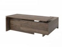 Стол для руководителя с опорной тумбой левый Festus FI-121L.DD / Фурнитура INOX / Орех пацифик табак