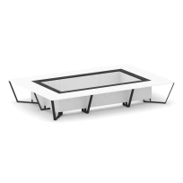 Стол для переговоров прямоугольный Steel Meet KM-PR.B.SP-20K / Тиквуд Светлый – Графит Глянец – Металл Черный / 4800×3200×750